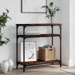 Măsuță consolă, stejar fumuriu, 75x29x75 cm, lemn prelucrat GartenMobel Dekor