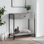Masă consolă, gri sonoma, 75x34,5x75 cm, lemn prelucrat GartenMobel Dekor
