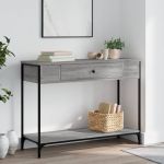 Măsuță consolă, gri sonoma, 100x34,5x75 cm, lemn prelucrat GartenMobel Dekor