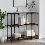 Măsuță consolă, stejar fumuriu, 102x35x90 cm, lemn prelucrat GartenMobel Dekor