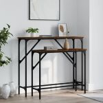 Măsuțe console, 2 buc., stejar maro, lemn compozit GartenMobel Dekor