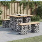 Bancă de grădină, design gabion, 100x102x72cm, lemn masiv pin GartenMobel Dekor