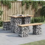 Bancă de grădină, design gabion, 100x70x72cm, lemn masiv de pin GartenMobel Dekor