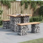 Bancă de grădină, design gabion, 100x70x72cm, lemn masiv de pin GartenMobel Dekor