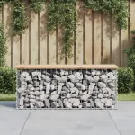 Bancă de grădină, design gabion, 103x31,5x42 cm, lemn masiv pin GartenMobel Dekor