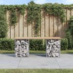 Bancă de grădină, design gabion, 103x31x42 cm, lemn masiv pin GartenMobel Dekor