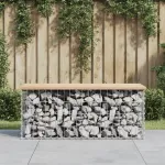 Bancă de grădină, design gabion, 103x44x42cm, lemn masiv de pin GartenMobel Dekor