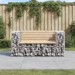 Bancă de grădină, design gabion, 143x71x65,5cm, lemn masiv pin GartenMobel Dekor