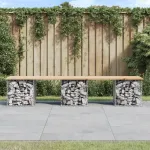 Bancă de grădină, design gabion, 203x44x42cm, lemn masiv de pin GartenMobel Dekor