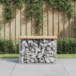 Bancă de grădină, design gabion, 63x31,5x42 cm, lemn masiv pin GartenMobel Dekor