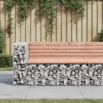 Bancă de grădină design gabion 122x71x65,5cm lemn masiv Douglas GartenMobel Dekor