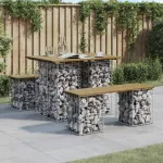 Bancă grădină, design gabion, 100x70x72 cm, lemn pin impregnat GartenMobel Dekor
