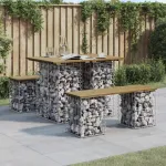 Bancă grădină, design gabion, 100x70x72 cm, lemn pin impregnat GartenMobel Dekor
