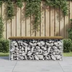 Bancă grădină, design gabion, 103x44x42 cm, lemn pin impregnat GartenMobel Dekor