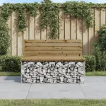 Bancă grădină, design gabion, 103x70x65 cm, lemn pin impregnat GartenMobel Dekor