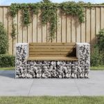 Bancă grădină, design gabion, 143x71x65,5cm, lemn pin impregnat GartenMobel Dekor