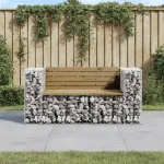 Bancă grădină, design gabion, 143x71x65,5cm, lemn pin impregnat GartenMobel Dekor