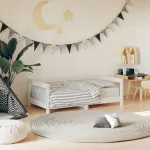 Cadru de pat pentru copii, alb, 70x140 cm, lemn masiv de pin GartenMobel Dekor