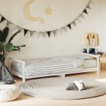 Cadru de pat pentru copii, alb, 90x200 cm, lemn masiv de pin GartenMobel Dekor