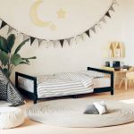 Cadru de pat pentru copii, negru, 80x160 cm, lemn masiv de pin GartenMobel Dekor