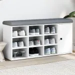 Bancă de pantofi, alb, 102x32x50 cm, lemn prelucrat GartenMobel Dekor