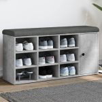 Bancă de pantofi, gri beton, 102x32x50 cm, lemn prelucrat GartenMobel Dekor