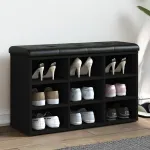 Bancă de pantofi, negru, 82x32x50 cm, lemn prelucrat GartenMobel Dekor