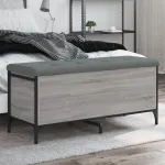 Bancă de depozitare, gri sonoma, 102x42x45 cm, lemn prelucrat GartenMobel Dekor