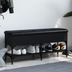 Bancă de pantofi, negru, 102x32x45 cm, lemn prelucrat GartenMobel Dekor