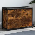 Bancă pantofi cu sertar rabatabil, stejar fumuriu, 82x32x56 cm GartenMobel Dekor