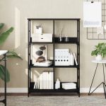 Bibliotecă, negru, 78,5x33x117,5 cm, lemn prelucrat GartenMobel Dekor