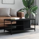 Măsuță de cafea, negru, 100x50x45 cm, lemn prelucrat GartenMobel Dekor