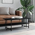 Măsuță de cafea, negru, 100x50x40 cm, lemn prelucrat GartenMobel Dekor