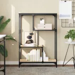 Raft de cărți stejar sonoma, 81x36x115 cm, lemn compozit/oțel GartenMobel Dekor