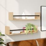 Rafturi de perete cu bare, 2 buc, stejar sonoma, 60x16x14 cm GartenMobel Dekor