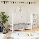 Cadru de pat pentru copii, alb, 70x140 cm, lemn masiv de pin GartenMobel Dekor