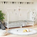 Cadru de pat pentru copii, alb, 80x200 cm, lemn masiv de pin GartenMobel Dekor