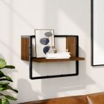 Raft de perete cu bare, stejar maro, 40x25x30 cm GartenMobel Dekor