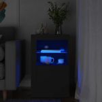 Dulap lateral cu lumini LED, negru, lemn prelucrat GartenMobel Dekor