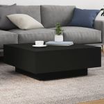 Măsuță de cafea cu lumini LED, negru, 80x80x31 cm GartenMobel Dekor