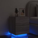 Noptieră cu lumini LED, sonoma gri, lemn prelucrat GartenMobel Dekor