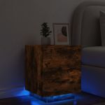 Noptieră cu lumini LED, stejar fumuriu, lemn prelucrat GartenMobel Dekor