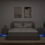 Noptiere cu lumini LED, 2 buc., sonoma gri, lemn prelucrat GartenMobel Dekor