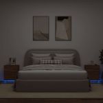 Noptiere cu lumini LED, 2 buc., stejar maro, lemn prelucrat GartenMobel Dekor