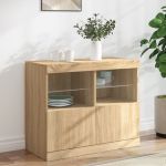 Servantă cu lumini LED, stejar sonoma, 81x37x67 cm GartenMobel Dekor