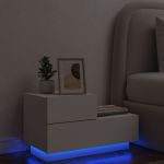 Noptieră cu lumini LED, alb, 70x36x40,5 cm GartenMobel Dekor