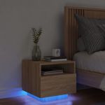 Noptieră cu lumini LED, stejar sonoma, 40x39x37 cm GartenMobel Dekor