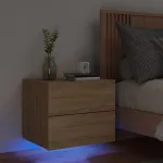 Noptieră montată pe perete cu lumini LED, stejar sonoma GartenMobel Dekor