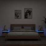 Noptiere cu lumini LED, 2 buc., stejar sonoma, 40x39x48,5 cm GartenMobel Dekor