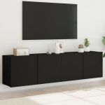 Comodă TV de perete, 2 buc. negru, 80x30x41 cm GartenMobel Dekor